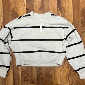 lululemon athletica Black and White Striped Sweatshirt